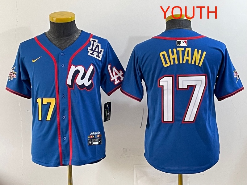Youth 2025 Los Angeles Dodgers 17 Ohtani Blue Nike 2025 MLB All Star Jersey style 006